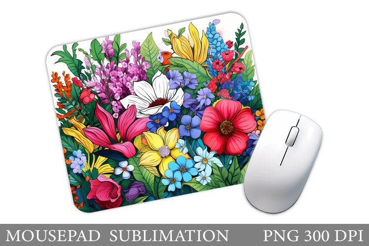 Wildflowers Mouse Pad Design. Flowers Mouse Pad Sublimation