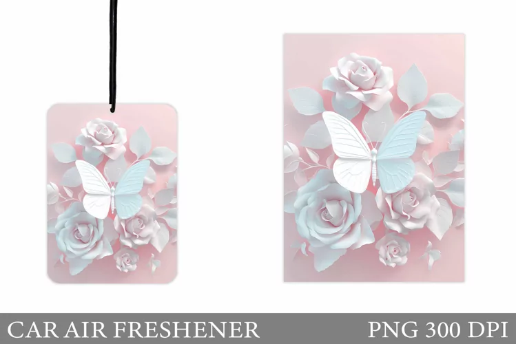 Butterfly Car Air Freshener. Flowers Car Air Freshener