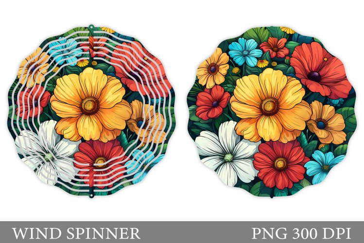 Flowers Wind Spinner Design. Flowers Spinner Sublimation