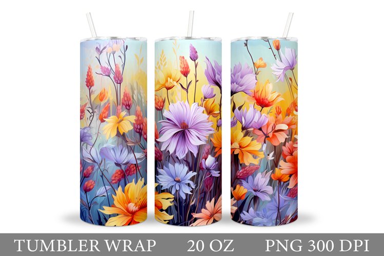 Flowers Tumbler Design. Flowers Tumbler Sublimation