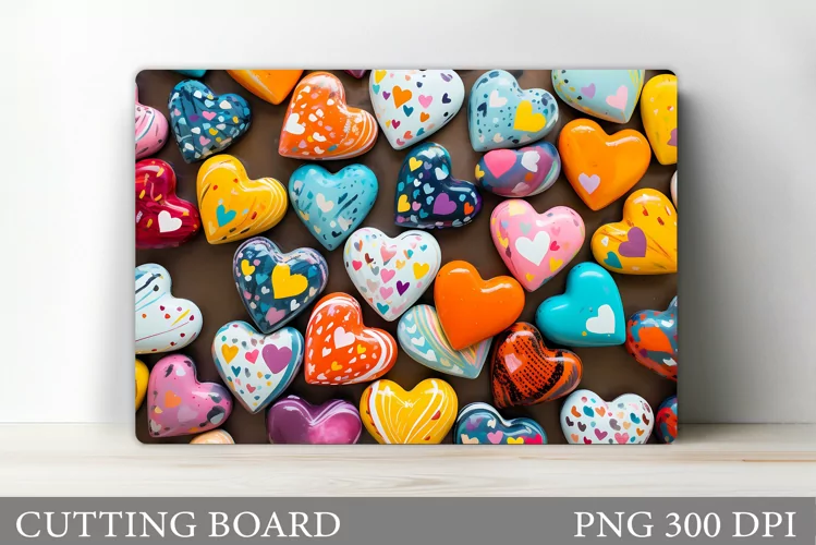 Hearts Cutting Board Sublimation. Valentines Cutting Board
