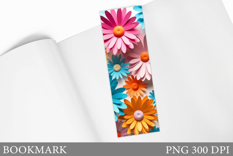 Floral Bookmark Design. Daisy Flowers Bookmark Sublimation example image 1