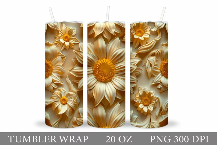 Flowers Tumbler Design. Flowers Tumbler Sublimation