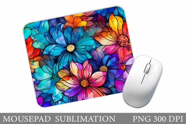 Flowers Mouse Pad Sublimation. Flowers Mouse Pad Design