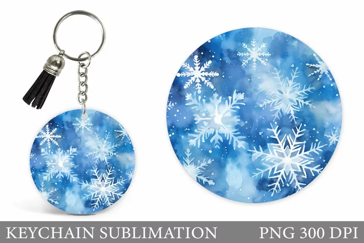 Snowflakes Keychain. Snowflakes Keychain Sublimation