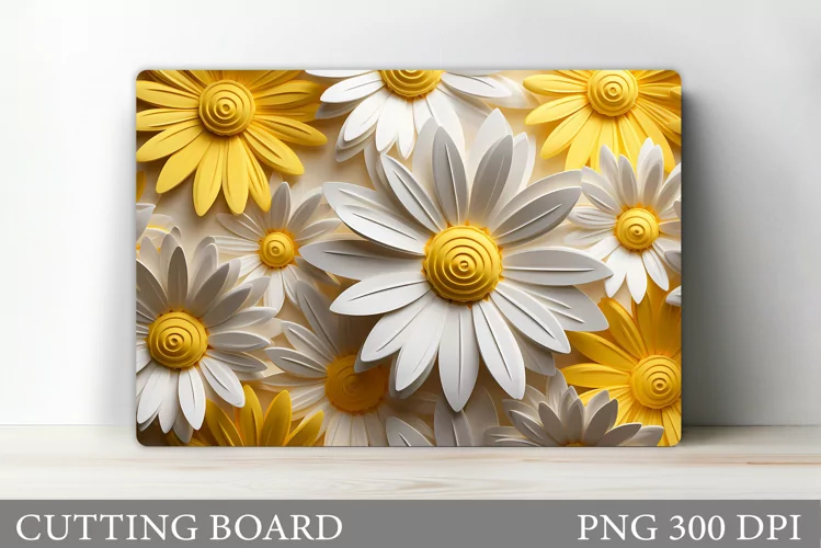 3D Daisy Cutting Board. Flowers Kitchen Cutting Board