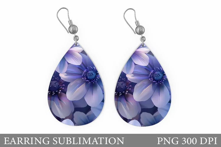 Flowers Earring Design. Floral Earring Sublimation