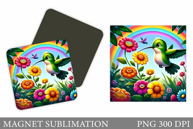 Hummingbird Magnet Design. Bird Magnet Sublimation