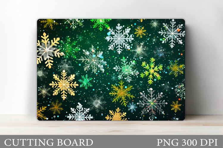 Snowflakes Cutting Board Sublimation. Winter Cutting Board