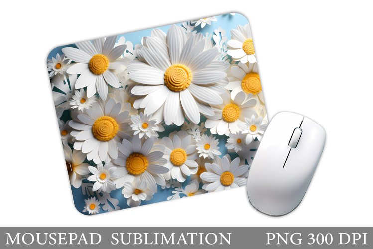 Daisy Flowers Mouse Pad. Flowers Mouse Pad Sublimation