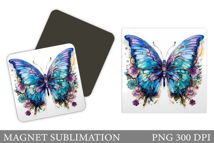 Butterfly Magnet Sublimation. Butterfly Magnet Template example image 1