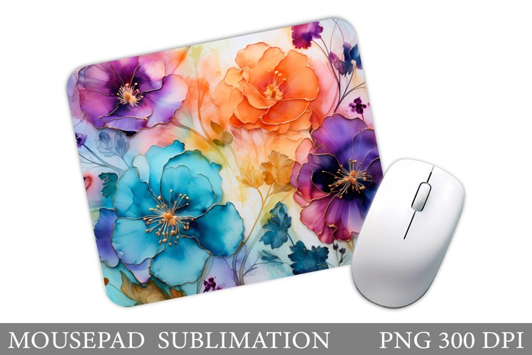 Flowers Mouse Pad Sublimation. Floral Mouse Pad Design