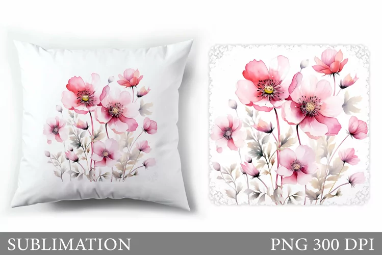 Flowers Pillow Sublimation. Summer Sublimation