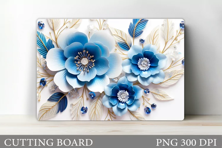 3D Flowers Cutting Board. Flowers Kitchen Cutting Board