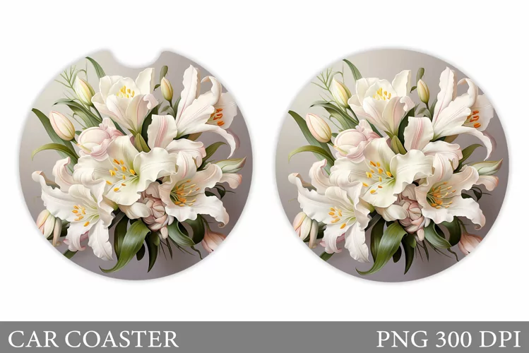 Flowers Car Coaster Design. Flowers Car Coaster Sublimation