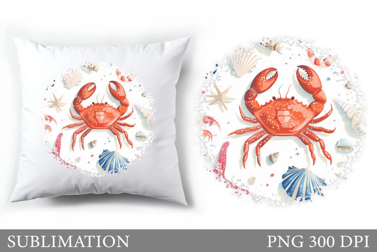Crab Pillow Sublimation. Crab Sublimation