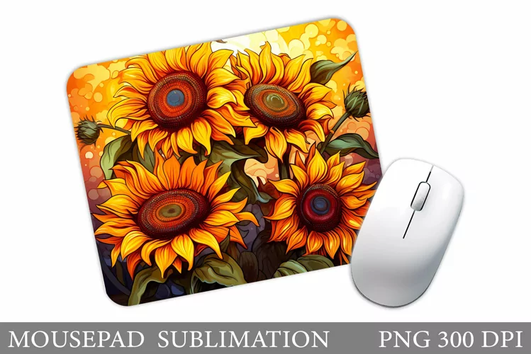 Sunflowers Mouse Pad. Flowers Mouse Pad Design