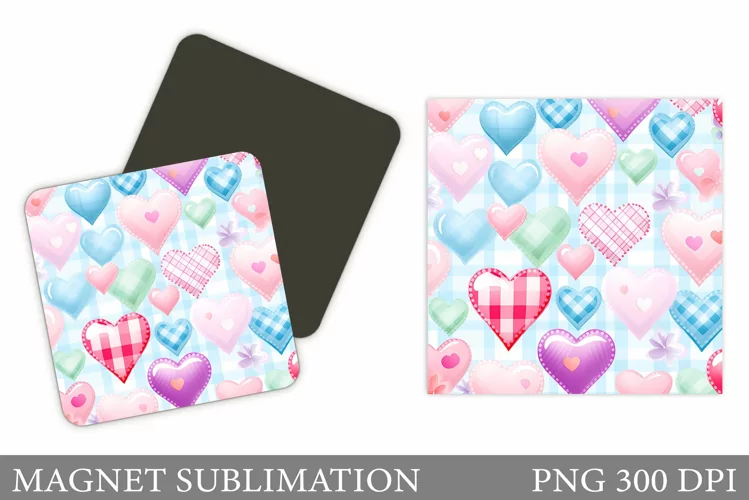 Hearts Magnet Sublimation. Hearts Magnet Design
