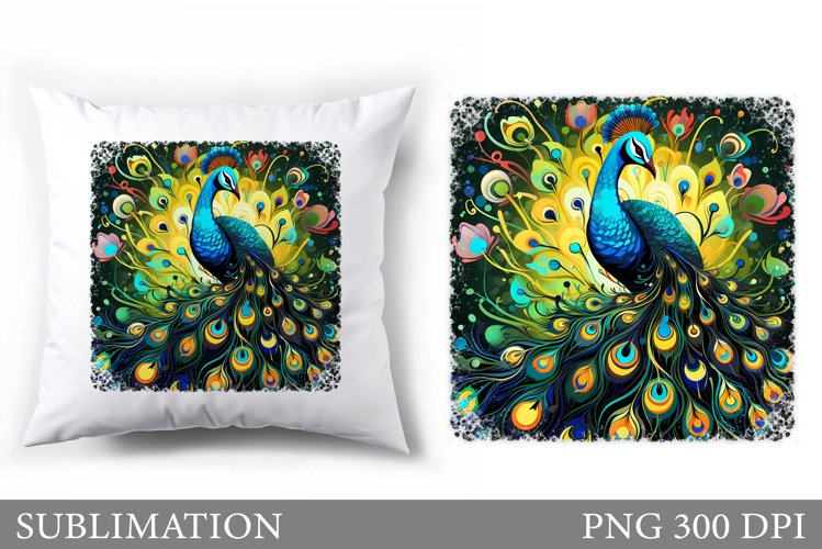 Peacock Pillow Sublimation. Peacock Sublimation