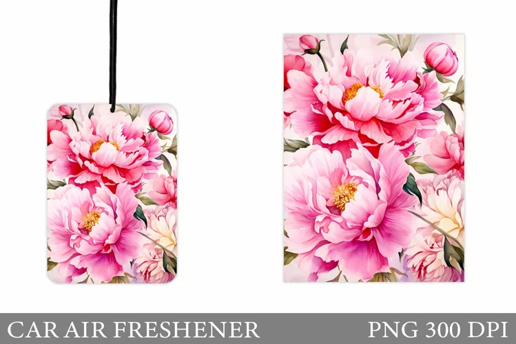Peony Car Air Freshener. Floral Car Air Freshener Design