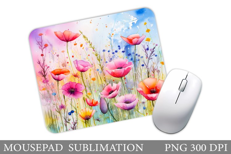 Flowers Mouse Pad Sublimation. Wildflowers Mouse Pad Design