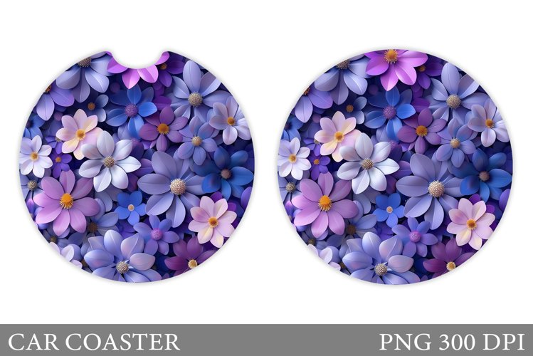 Flowers Car Coaster Design. Flowers Car Coaster Sublimation