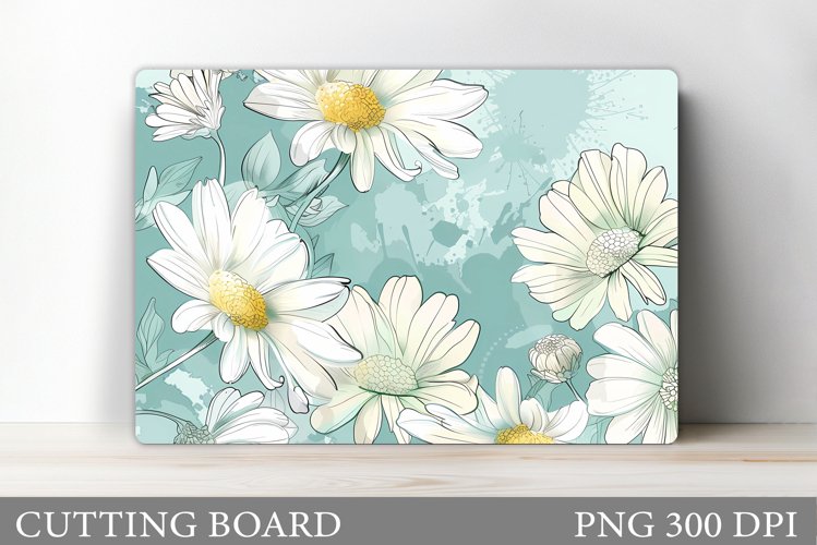 Daisy Flowers Cutting Board. Flowers Kitchen Cutting Board example image 1