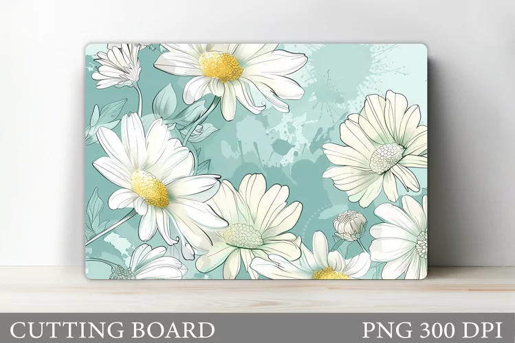 Daisy Flowers Cutting Board. Flowers Kitchen Cutting Board