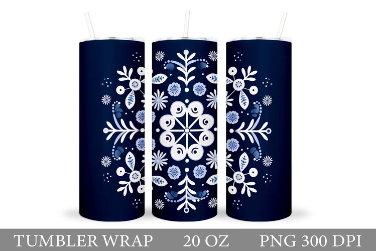 Snowflake Tumbler Sublimation. Winter Tumbler Wrap Design