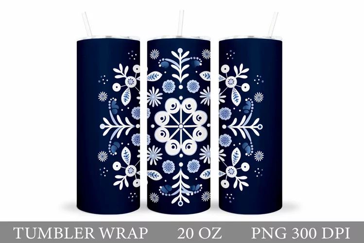 Snowflake Tumbler Sublimation. Winter Tumbler Wrap Design