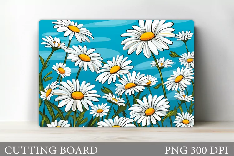 Daisy Flowers Cutting Board. Flowers Cutting Board Design