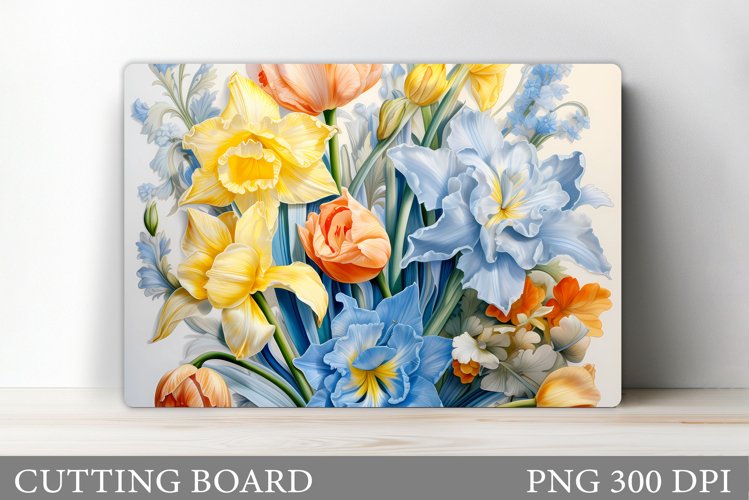 Flowers Cutting Board. Kitchen Cutting Board Template example image 1