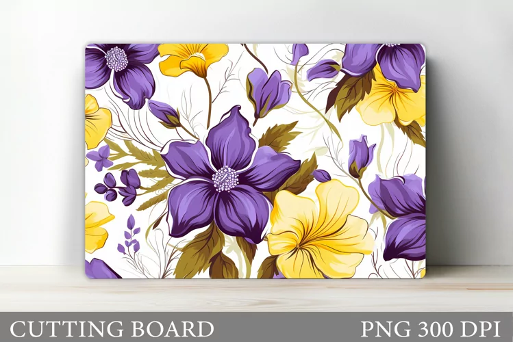 Flowers Cutting Board. Kitchen Cutting Board Sublimation