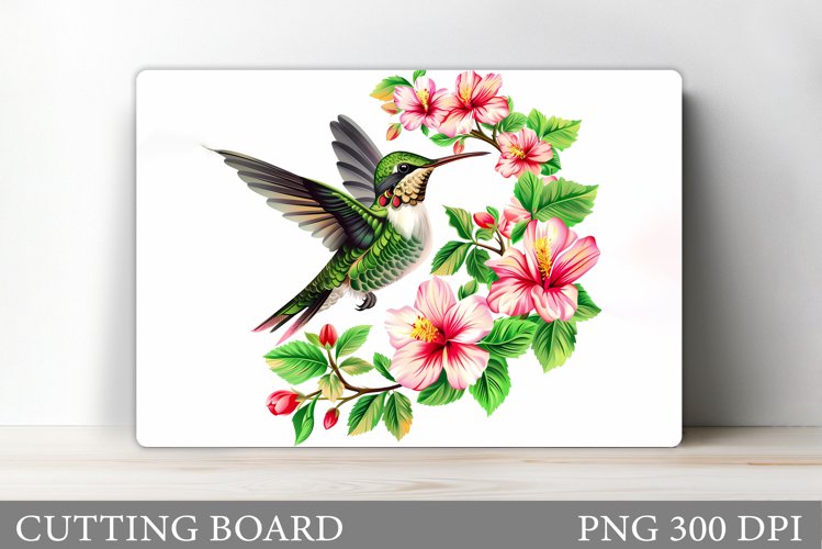 Hummingbird Cutting Board. Flowers Kitchen Cutting Board