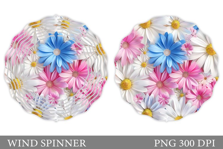 Flowers Wind Spinner Design. Daisy Flowers Wind Spinner example image 1