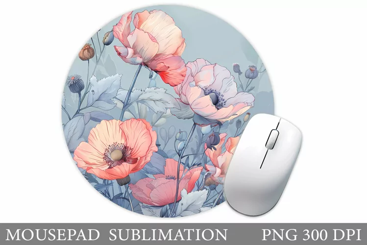 Flowers Mouse Pad Design. Floral Mouse Pad Sublimation