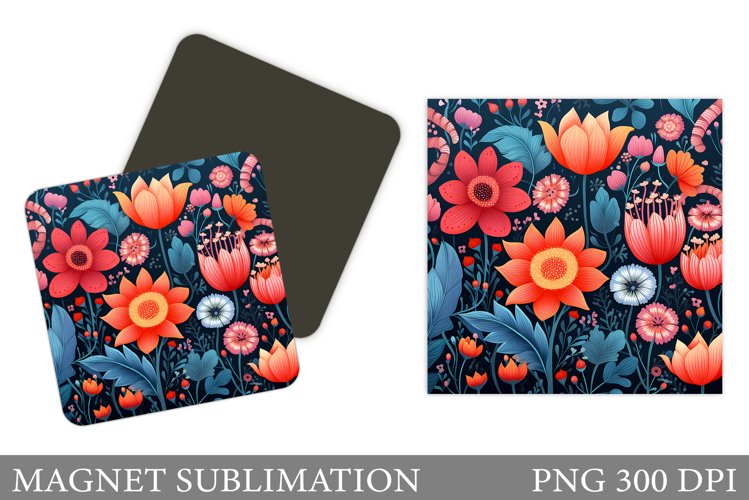 Flowers Magnet Design. Flowers Magnet Sublimation example image 1