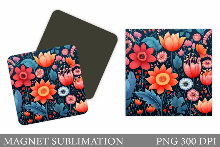 Flowers Magnet Design. Flowers Magnet Sublimation