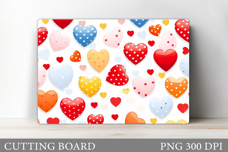 Hearts Cutting Board. Colorful Hearts Cutting Board Design