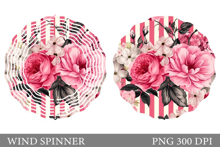 Flowers Wind Spinner Design. Floral Wind Spinner Sublimation example image 1