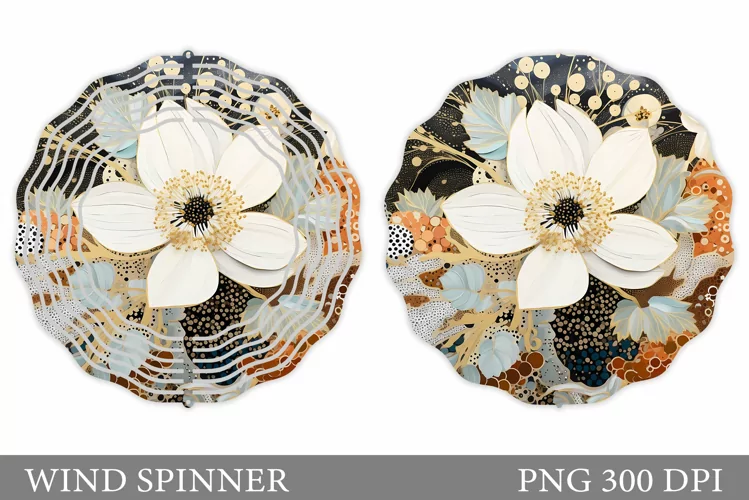 Floral Wind Spinner Sublimation. Flowers Spinner Design