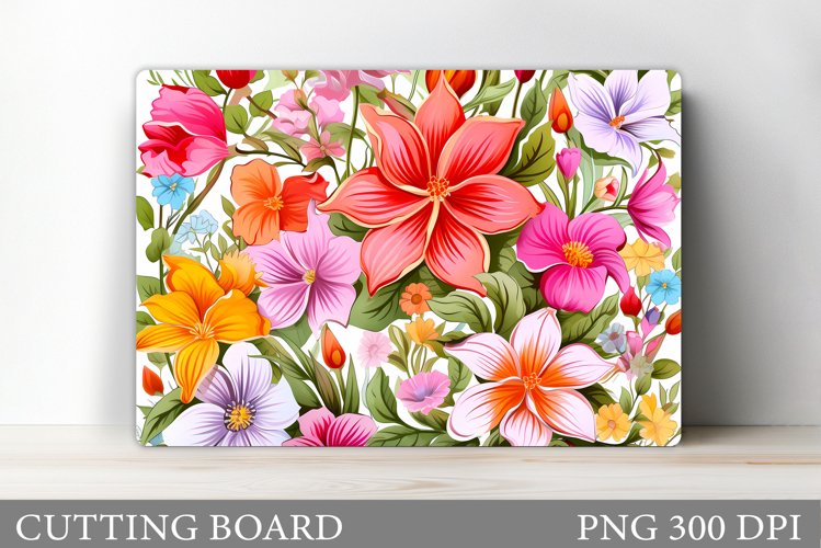 Flowers Cutting Board Sublimation. Wildflowers Cutting Board