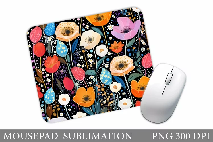 Wildflowers Mouse Pad Sublimation. Flowers Mouse Pad Design