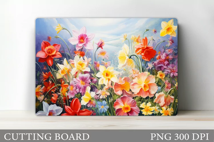 Spring Flowers Cutting Board. Flowers Kitchen Cutting Board