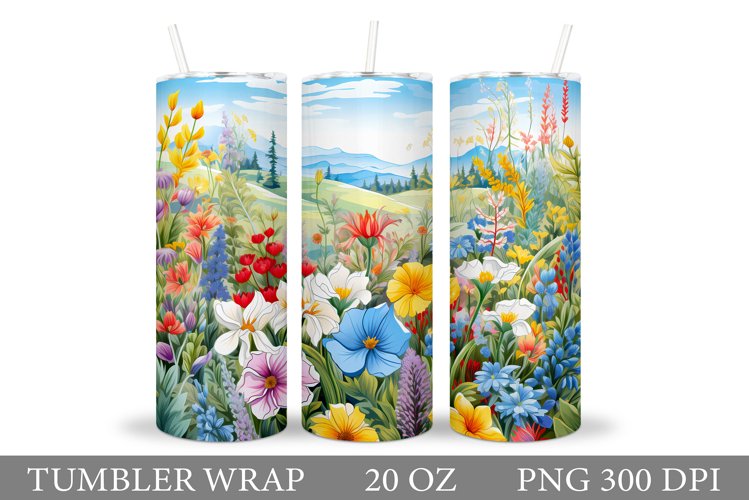 Flowers Tumbler Design. Sublimation Tumbler Flowers