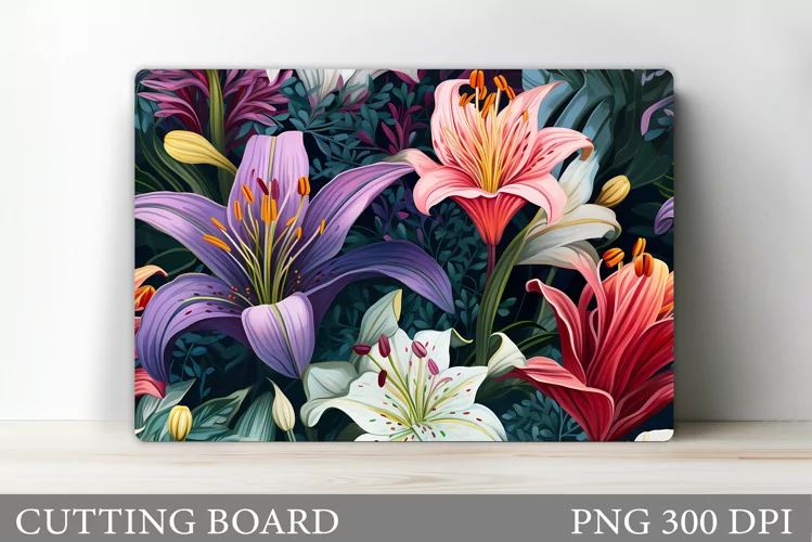 Flowers Cutting Board. Lily Kitchen Cutting Board Design