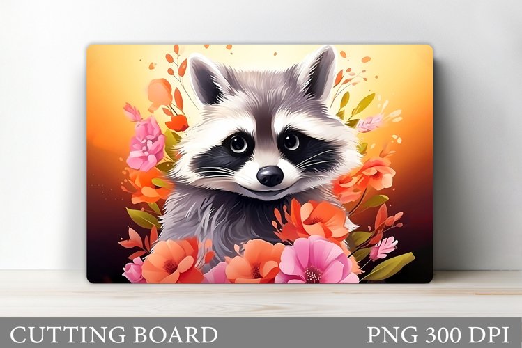Raccoon Cutting Board. Flowers Cutting Board Design