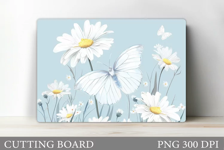 Butterfly Cutting Board. Flowers Cutting Board Design