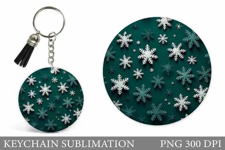 Snowflakes Keychain. Snowflakes Keychain Sublimation
