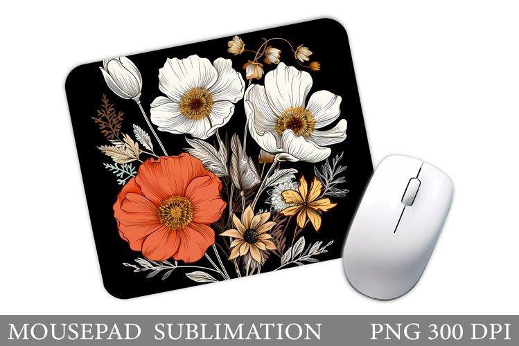 Flowers Mouse Pad Sublimation. Flowers Mouse Pad Design